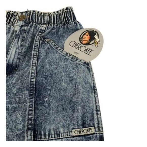 Vtg 80s Tapered Jeans Womens 12 Petite Cherokee Acid Wash Pleated High Waist USA - Picture 4 of 13